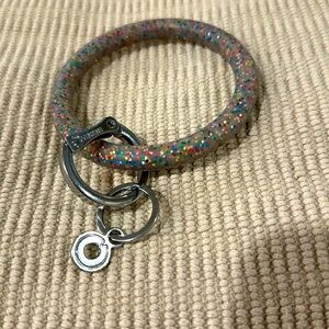 Big O silver confetti key ring